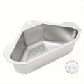 Kitchen Drain Strainer Basket 304 Stainless Steel Triangular Corner Sink Filter, for Home Plumbing Maintenance and Repair