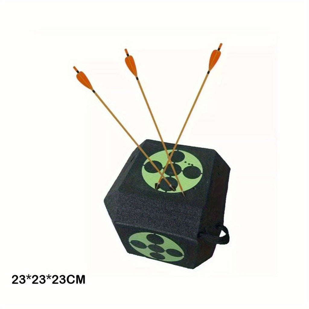3D Archery Target Cube – Self-Healing Foam Multi-Faceted 23cm Block for Outdoor Backyard Range | Portable High-Density Target for Beginners