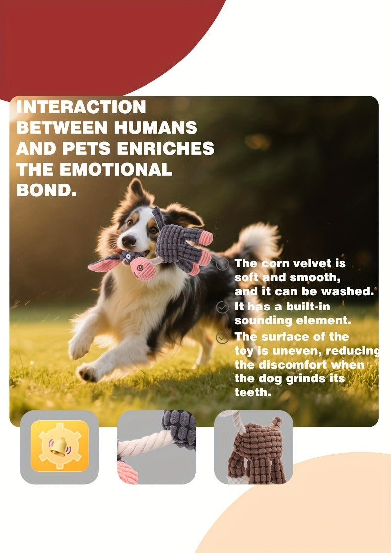 Dog Toys Six-Piece Stuffless Soft Plush Assortment for Small, Medium and Large Dogs and Puppies