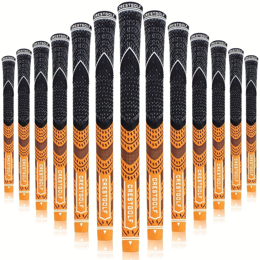 Midsize Golf Grips Set 13 Pack – All Weather Hybrid Rubber Golf Club Grips with Ecological Yarn Thread Technology, Multiple Colors