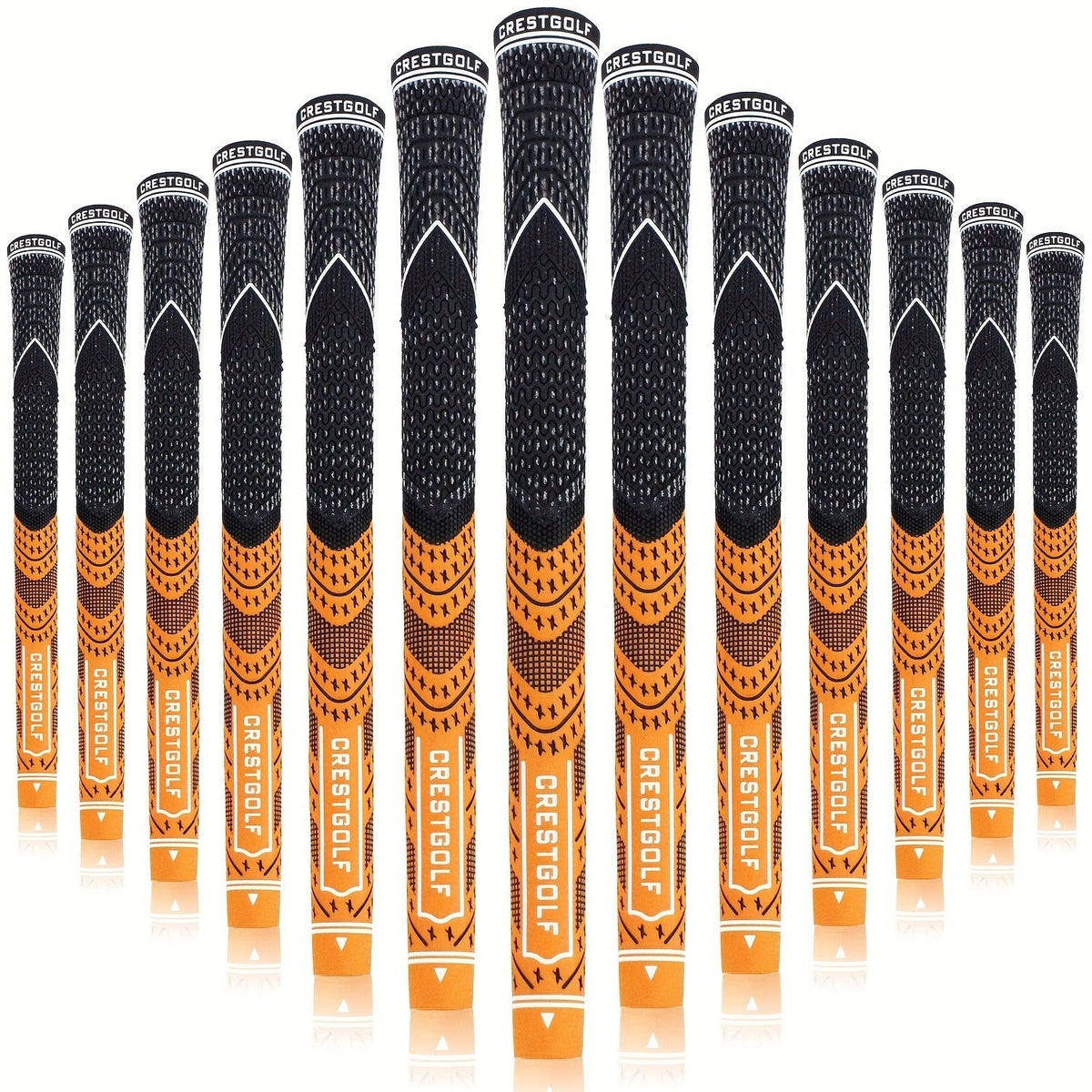 Midsize Golf Grips Set 13 Pack – All Weather Hybrid Rubber Golf Club Grips with Ecological Yarn Thread Technology, Multiple Colors