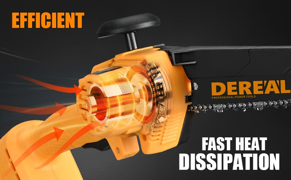 Mini Chainsaw Cordless 6-Inch Brushless with 20V 4.0Ah Rechargeable Battery, One-Hand Electric Handheld Chain Saw for Tree Trimming