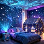 LED Star Projector Night Light USB Powered, 7-Star Galaxy Starry Sky & Water Ripple Effect Lamp for Bedroom Camping Wedding Home Decor