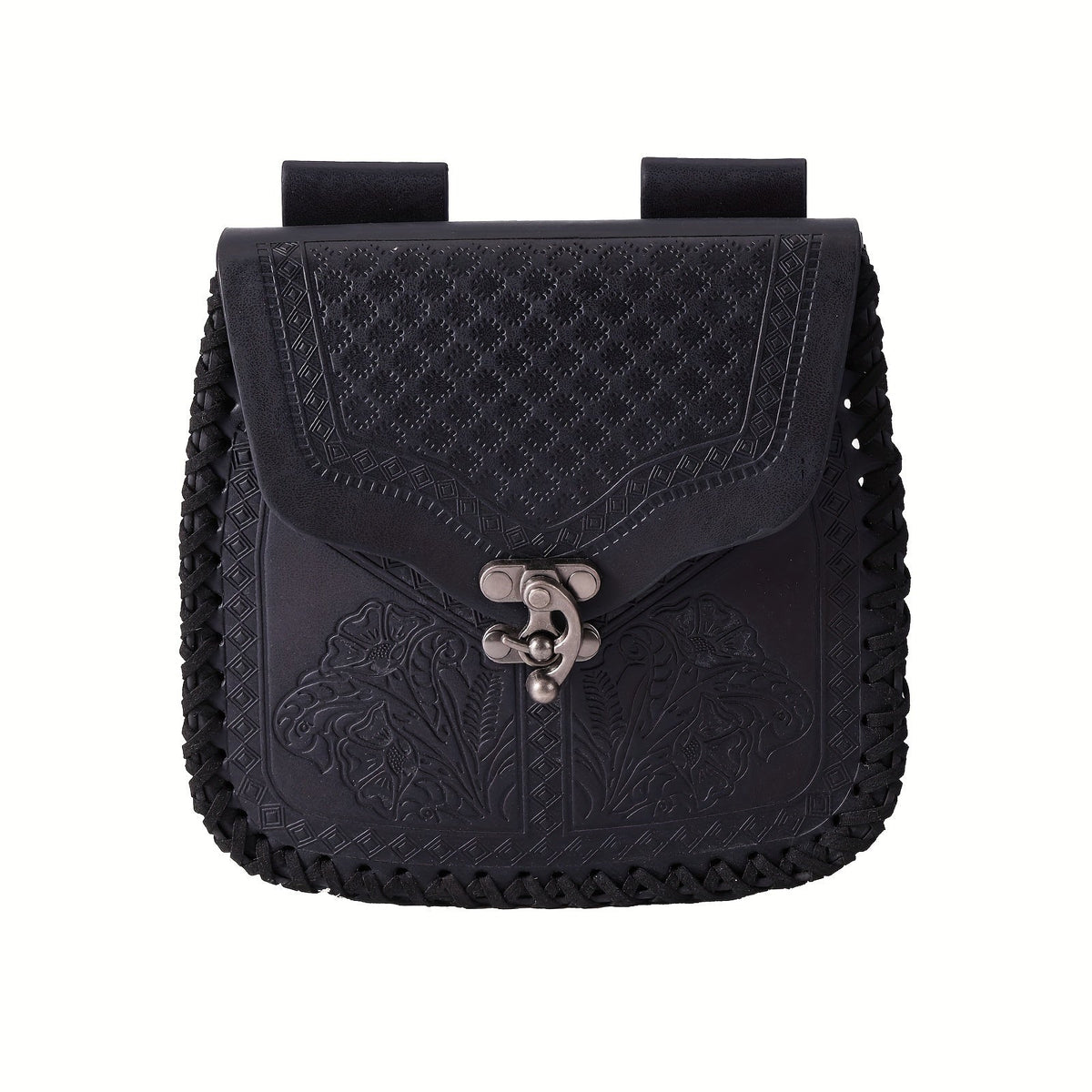 Dragon Embossed Faux Leather Waist Bag, Medieval Viking Norse Style Belt Pouch, Coin Purse Hip Bag for Renaissance Faire
