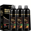 Hair Dye Shampoo, RILSIC Three-Pack of 500ml Bottles in Black, Brown, Dark Brown or Chestnut Brown