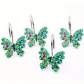 12-Piece Butterfly Shower Curtain Hook Set in Green, Blue or Multicolor Decorative Designs