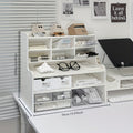 Desktop Storage Organizer with 11.81- or 19.69-Inch Six-Layer Rack and Locking Antler File Holder Options