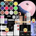 Acrylic Nail Kit MOROVAN with Lamp, 12 Glitter Colors, Three Powders, Nail Tips, Files and Manicure Tools