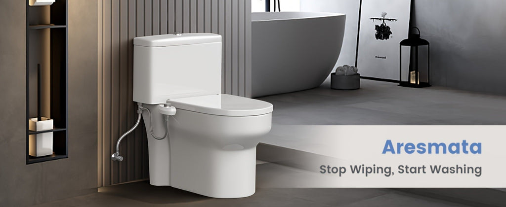 Ultra-Slim Non-Electric Bidet Attachment for Toilet, Self-Cleaning Dual Retractable Nozzles, Adjustable Water Pressure, Fresh Water Sprayer