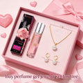 Pheromone Perfume & Jewelry Gift Set for Women 6-8 Hours - 2 Piece Fragrance Accessory Bundle for Bath Time, Home Spa and Personal Care