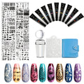 Nail Stamping Plates Set with Stamper & Scraper – Stainless Steel Nail Art Stamp Kit for Beginners & Pros