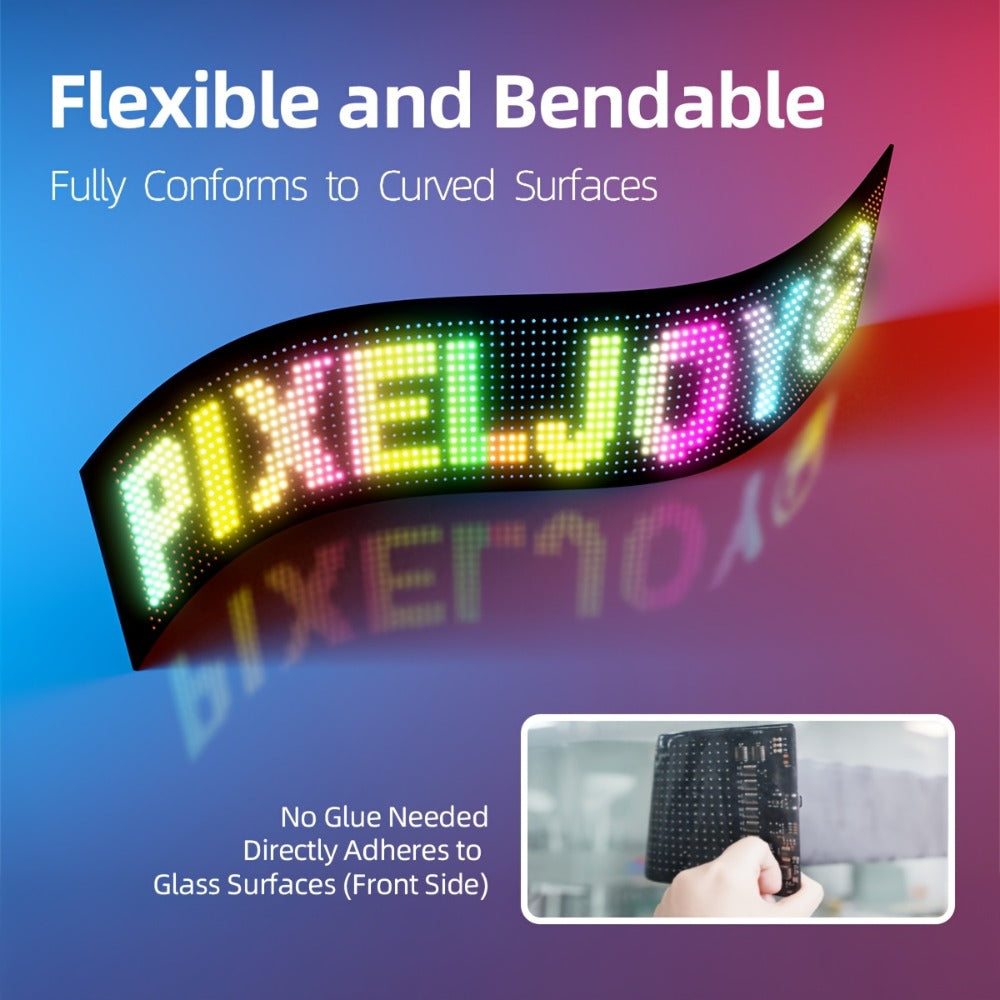 Programmable LED Sign Flexible Matrix Panel, App & USB Control, RGB Multicolor, Music Sync, Text & Animation Display for Indoor Shop