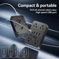 Power Strip 9-in-1 Desktop Station with LED Lamp, Digital Clock, 4 AC Outlets, 3 USB-A and 2 USB-C Ports