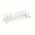 Expandable Pot and Lid Organizer Rack with Adjustable Dividers, 12.01-22.05-Inch Width and White or Gray Finish
