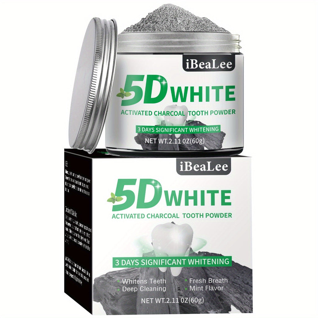Activated Charcoal Teeth Whitening Powder 60g Natural Stain Remover for Coffee Tea Tobacco Deep Cleaning