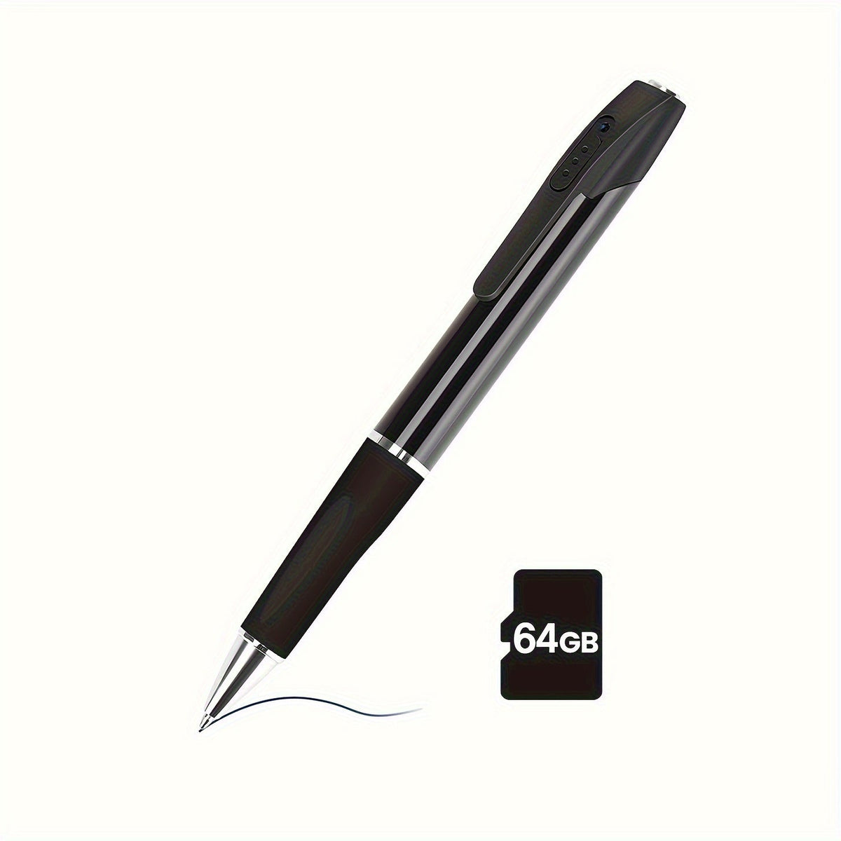 1080P Pen-Style Body Camera with One-Button Recording, USB Port and Camera-Only, 32GB or 64GB Card Options
