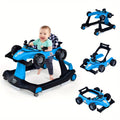 4-in-1 Foldable Baby Walker with Activity Toy Tray & Adjustable Height, Sit-to-Stand Push Walker for Infants & Toddlers