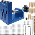 Pocket Hole Jig Kit Adjustable 3 Guide Holes 15 Degree Angle Drill System with Drill Bit Screwdrivers Screws Plugs Hex Drivers