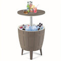 Outdoor Cooler Bar Table 3-in-1, 10 Gal Ice Bucket, Coffee Table & Serving Station, All-Weather PP