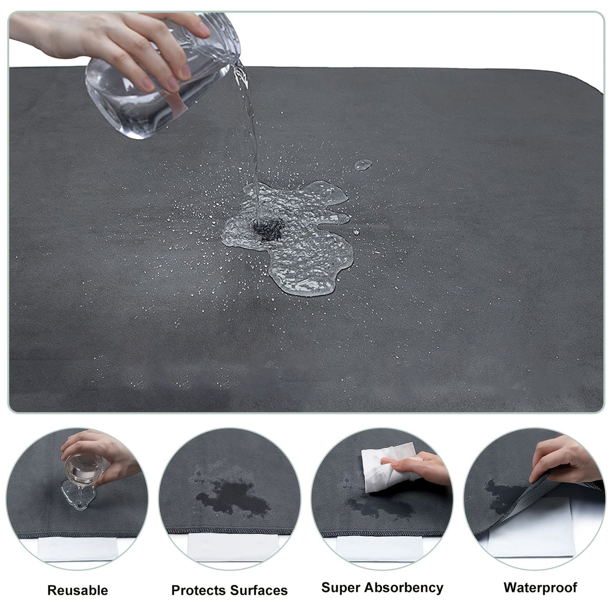 Washable Dog Pee Pads Reusable 2-Pack – Non-Slip 4-Layer Fast Absorbent Puppy Mat for Housebreaking, Whelping, Crate & Incontinence