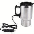 12V Car Electric Kettle 450ml Stainless Steel Travel Heating Cup Auto Shut-Off Portable Car for Entryways, Bedrooms and Living Spaces