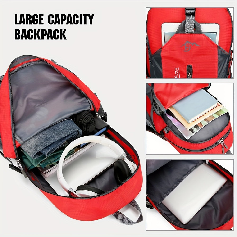 Hiking Backpack 25.8L Outdoor Mountaineering Bag – Large Capacity Travel Sports Rucksack with Torso Adjustment for Trekking, Camping