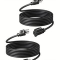 Two-Pack 20-Foot 16/3 Extension Cords in Black with Grounded Three-Prong Plug and Single Outlet