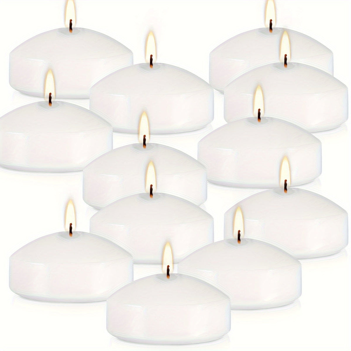 Floating Candles White 42 Pack Glitter Embellished Small Candle Set for Christmas Halloween Easter Thanksgiving Day of the Dead