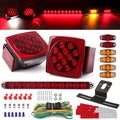 Trailer LED Light Kit – Square Stop Turn Tail Lights, 29FT Wiring Harness, 6 LED Marker Lights & 11-LED Light Bar with License Plate Bracket