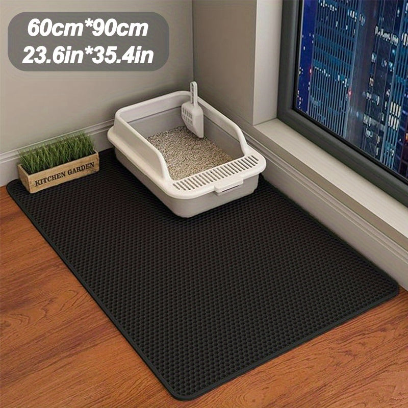 Cat Litter Trapping Mat – Double Layer Non-Slip Washable Litter Box Rug, Scatter Control for Cats, 3 Sizes & Colors
