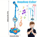 Kids Karaoke Microphone with Stand & Amplifier, Singing Toy for Girls Boys Age 3+, Random Print Design