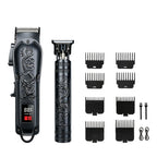 USB Precision Hair Clipper Set for Men, Wireless Electric Clippers & Nose Trimmer Shaver for Everyday Face, Beard and Body Grooming
