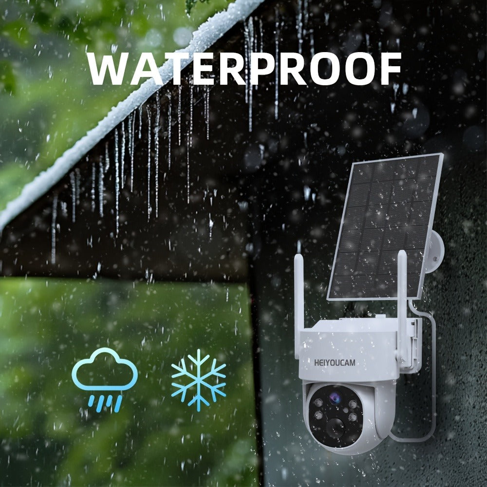 AI Auto Tracking Solar Security Camera Outdoor 360° Dome – AI Human Detection, Full Color Night Vision, Smart Siren & Spotlight