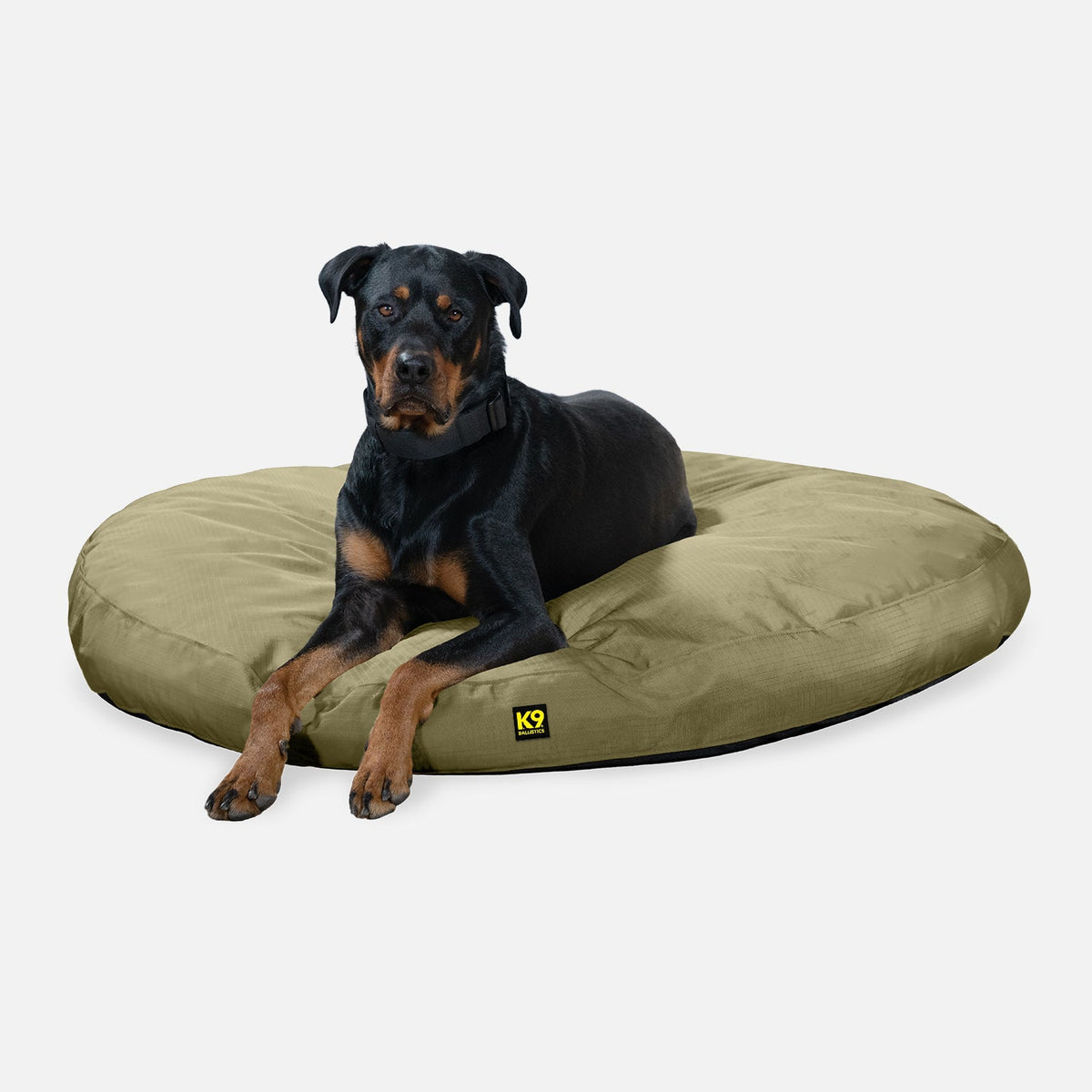 Tough Ripstop Round Pillow Dog Bed, L / Sage Green