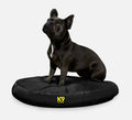 Tough Ripstop Round Pillow Dog Bed, S / Obsidian Black