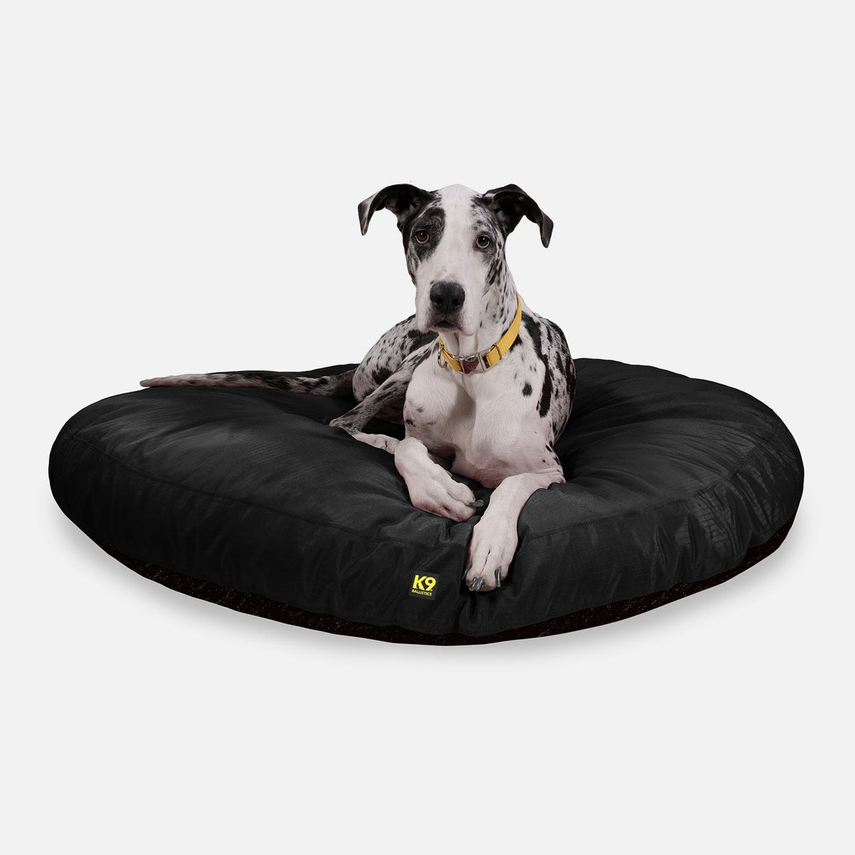 Tough Ripstop Round Pillow Dog Bed, XL / Obsidian Black