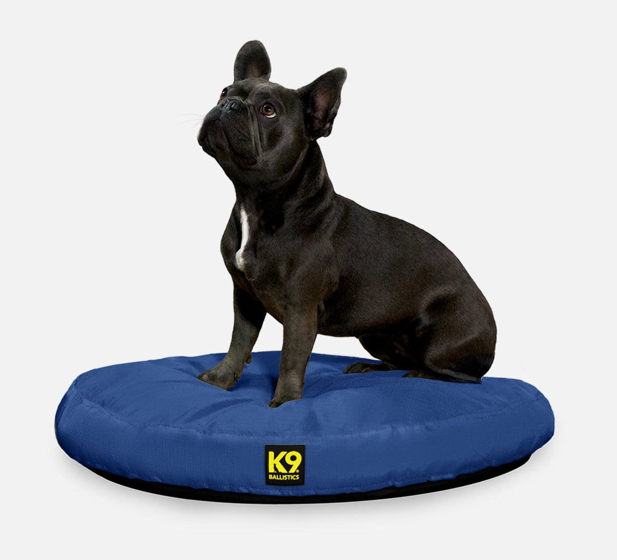 Tough Ripstop Round Pillow Dog Bed, S / Blue Quartz
