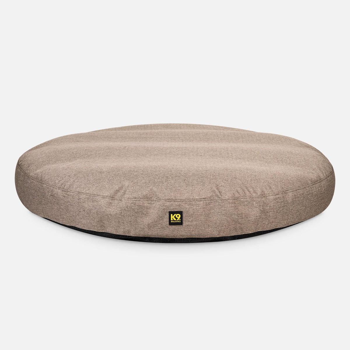 Tough Ripstop Round Pillow Dog Bed, S / Taupe Premium Finish