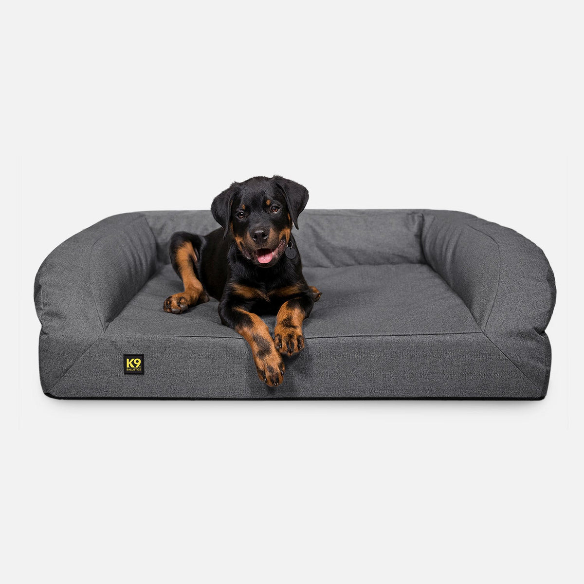 Orthopedic Rectangle Bolster Dog Bed, M / Titanium Premium Finish