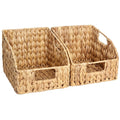 Storage Baskets, Seagrass and Water Hyacinth with Built-In Handles in Six Style Options with Material, Size and Pack Options for Shelf