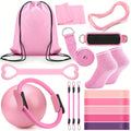 Pilates Ring Set 18-Piece – Magic Circle, Pilates Ball, Resistance Bands, Stretching Strap, Yoga Ring, Anti-Slip Socks & Gym Bag
