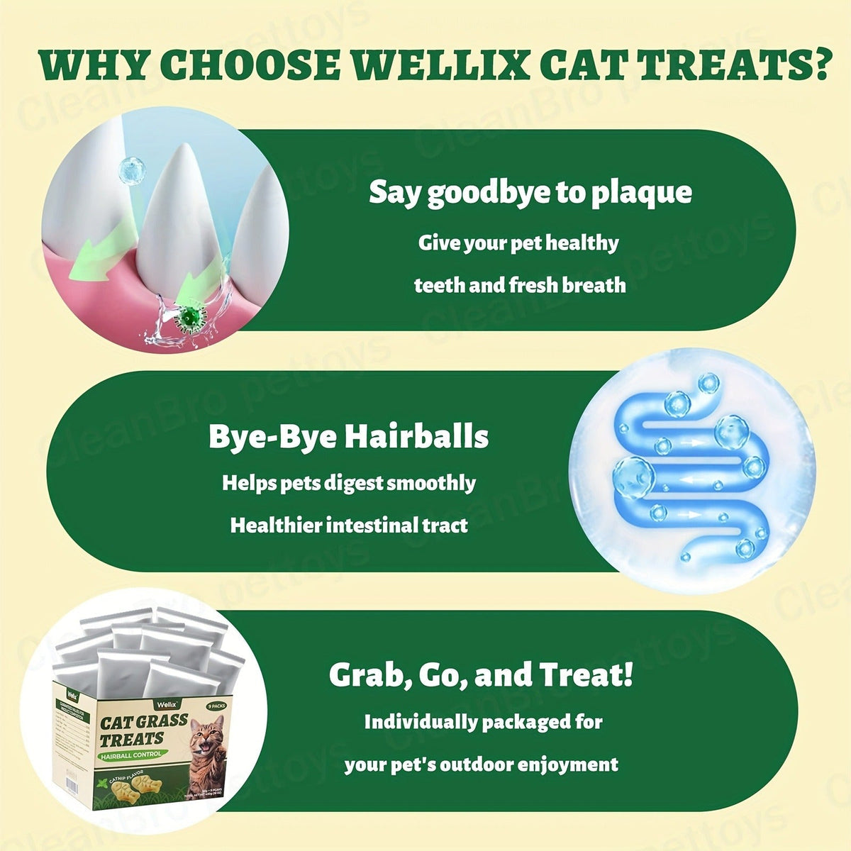 150 g Catnip and Cat-Grass Cookie Treats with Shaped Pieces and Pictured Ingredient Panel Pictured