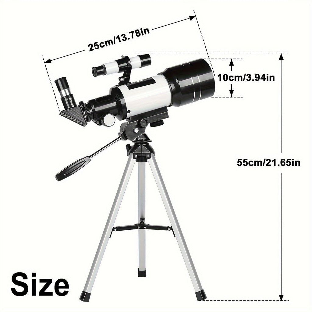 70 mm Refractor Telescope Kit with Five Color Labels, Tripod, Phone Holder and Two Eyepieces