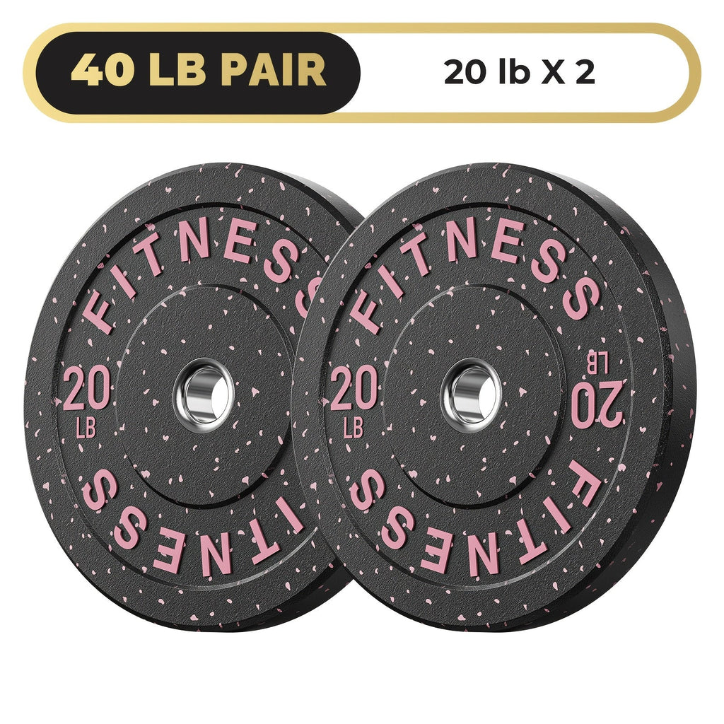 Bumper Plates Colored Rubber Weight Plates – 2-Inch Olympic Barbell Plates for Weightlifting & Strength Training
