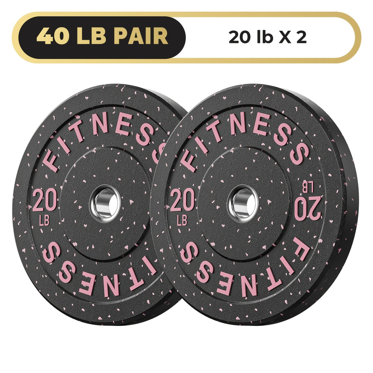 Bumper Plates Colored Rubber Weight Plates – 2-Inch Olympic Barbell Plates for Weightlifting & Strength Training