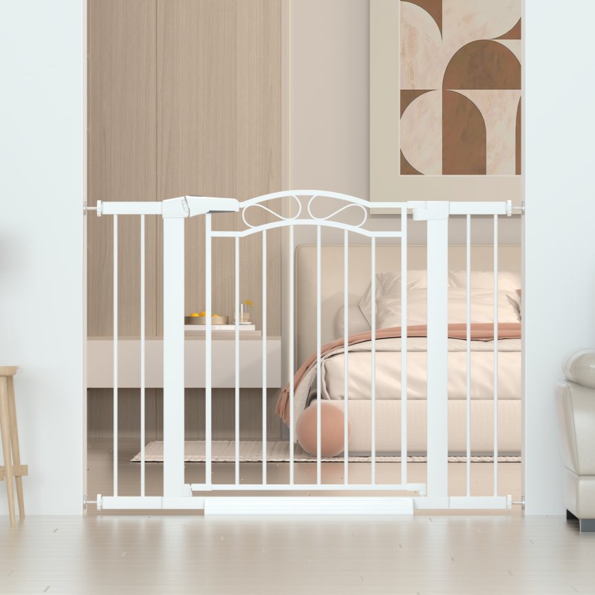 Walk-Through Pet Safety Gate 30"Tall / 29.5"-32.3" / White
