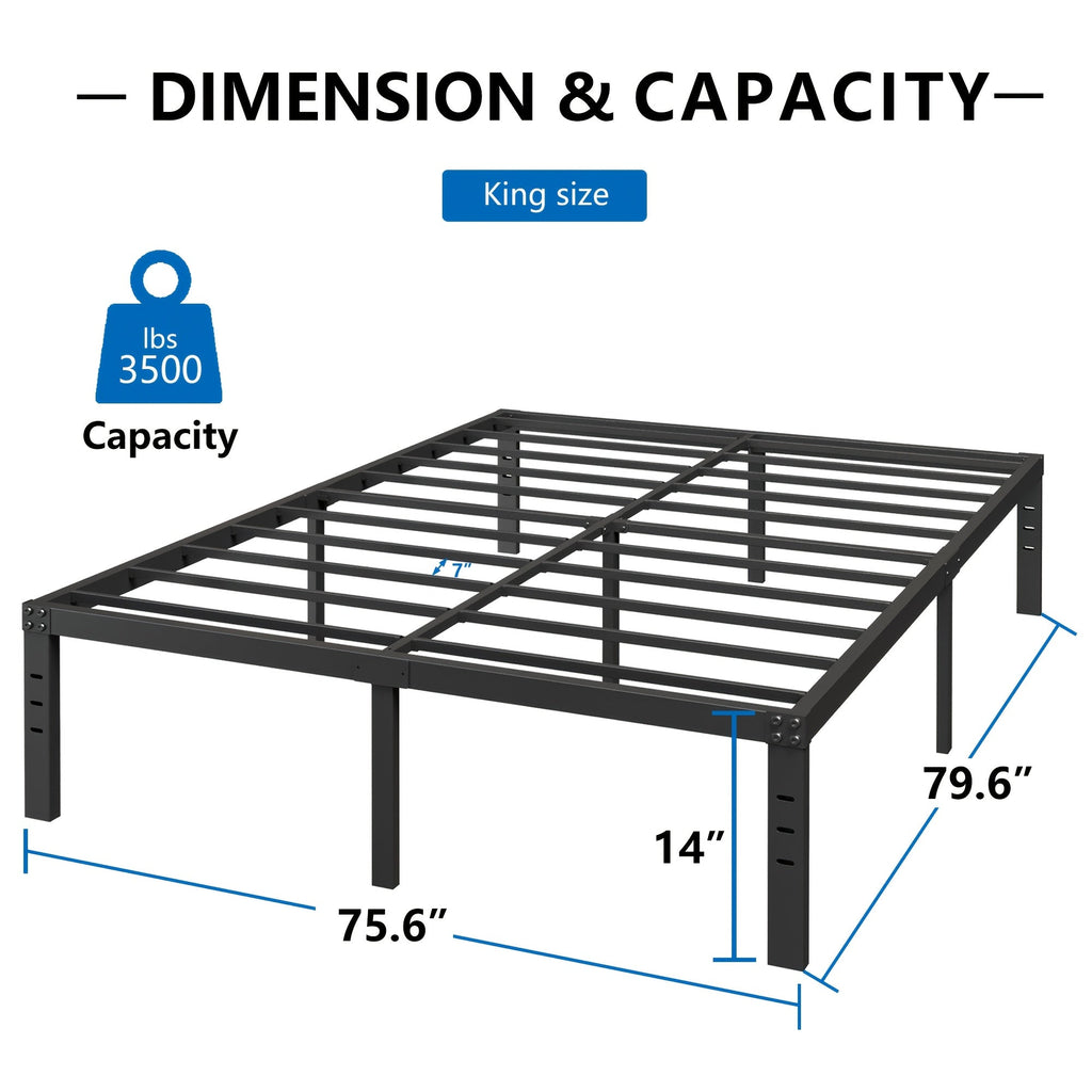 Bed Frame shown in the QUEEN, 14inch option