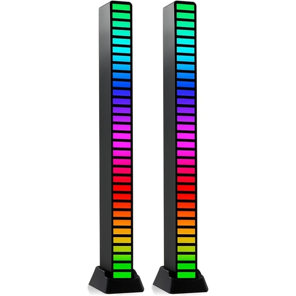 RGB LED Light Bars with Music Sync 2/4 Pack Voice Control USB Powered Smart Rhythm Lights for Gaming for Home, Desk and Accent Lighting