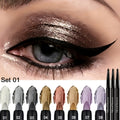 Eyeshadow Sticks and Gel Eyeliner Set 8 or 16PCS Shimmer Highly Pigmented Waterproof, for Makeup, Travel and Everyday Vanity Use