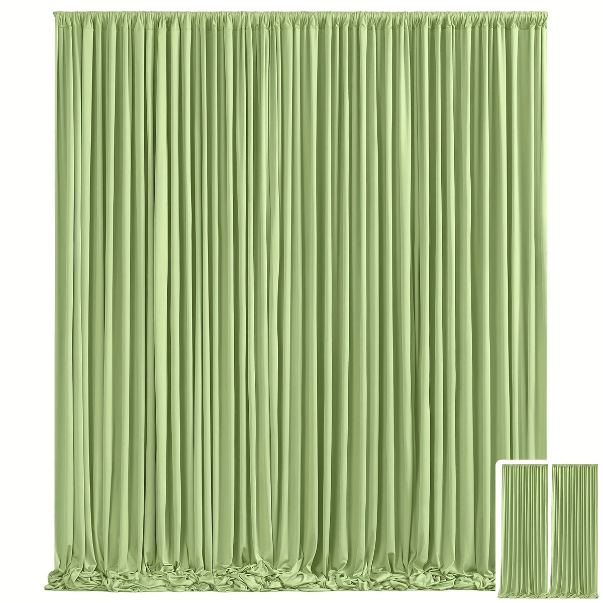Two-Piece Photography Backdrop Curtain Set with 150 cm Width and 215 cm or 300 cm Height Options